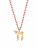 Red Beaded Chai Necklace