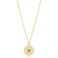 Sparkling Sapphire Evil Eye Medallion Necklace