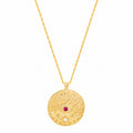 Mystical Ruby Stone Evil Eye Necklace