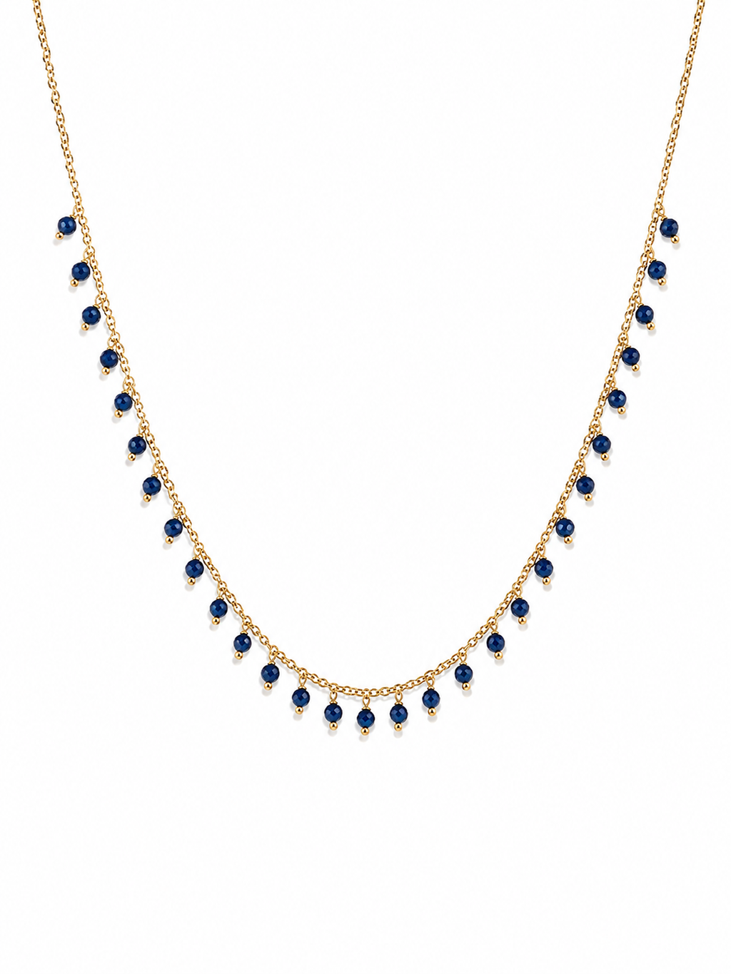 Midnight Blue Agate Single Drop Necklace