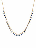 Midnight Blue Agate Single Drop Necklace