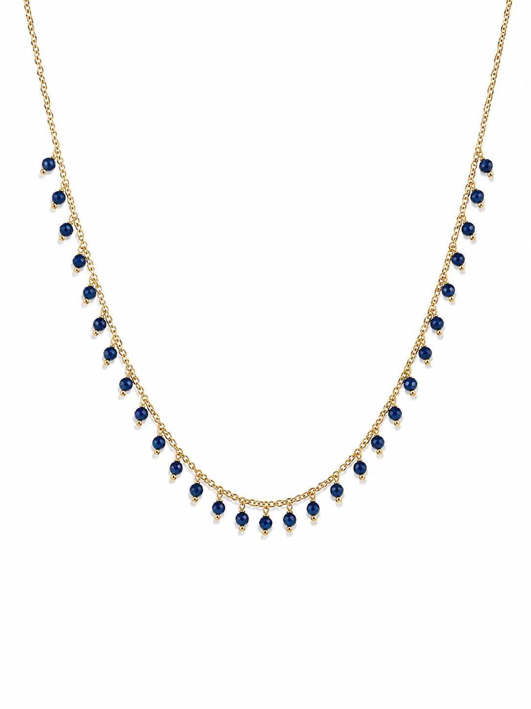 Midnight Blue Agate Single Drop Necklace