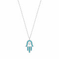 Turquoise Heart Hamsa Necklace