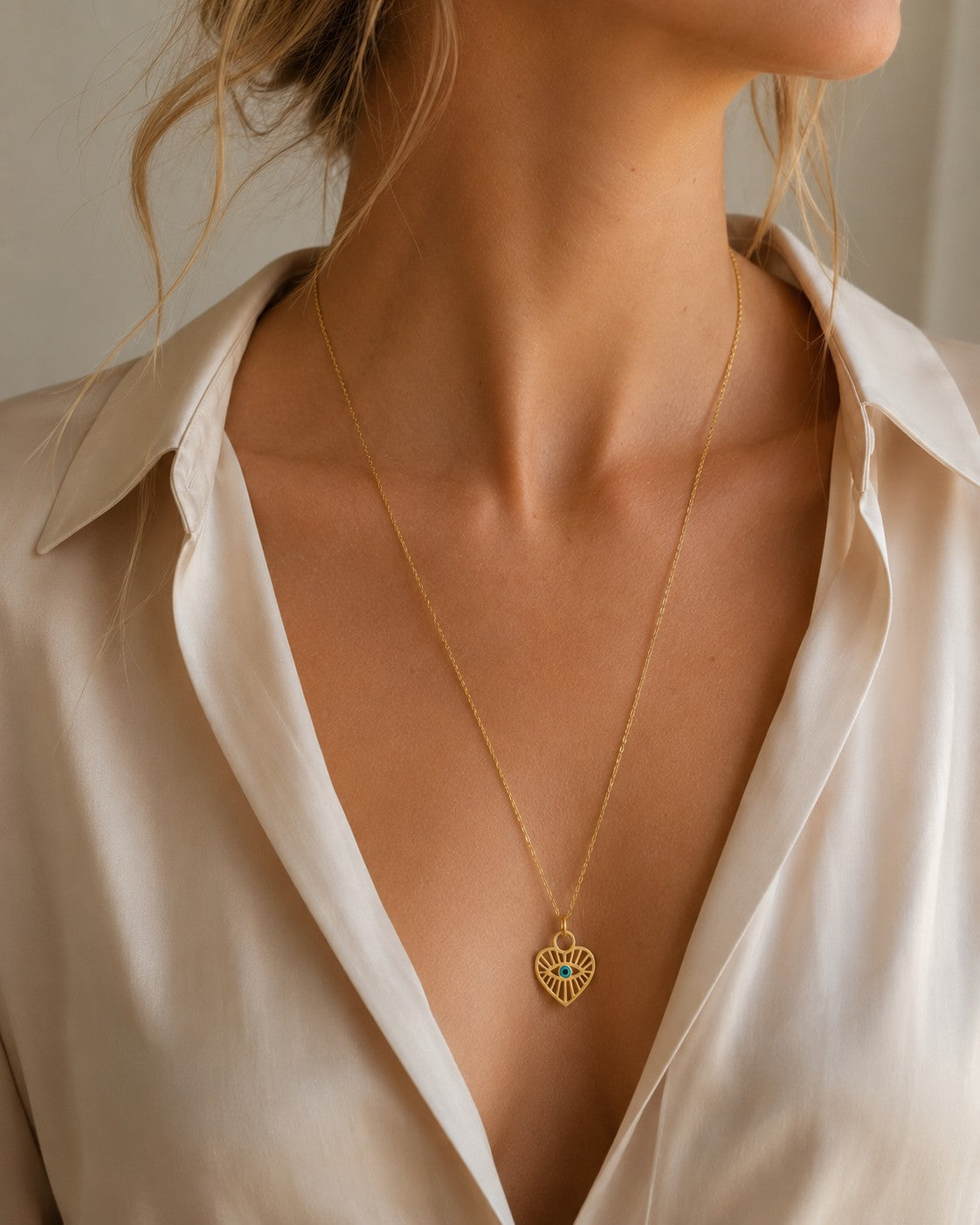 Heart Evil Eye Necklace