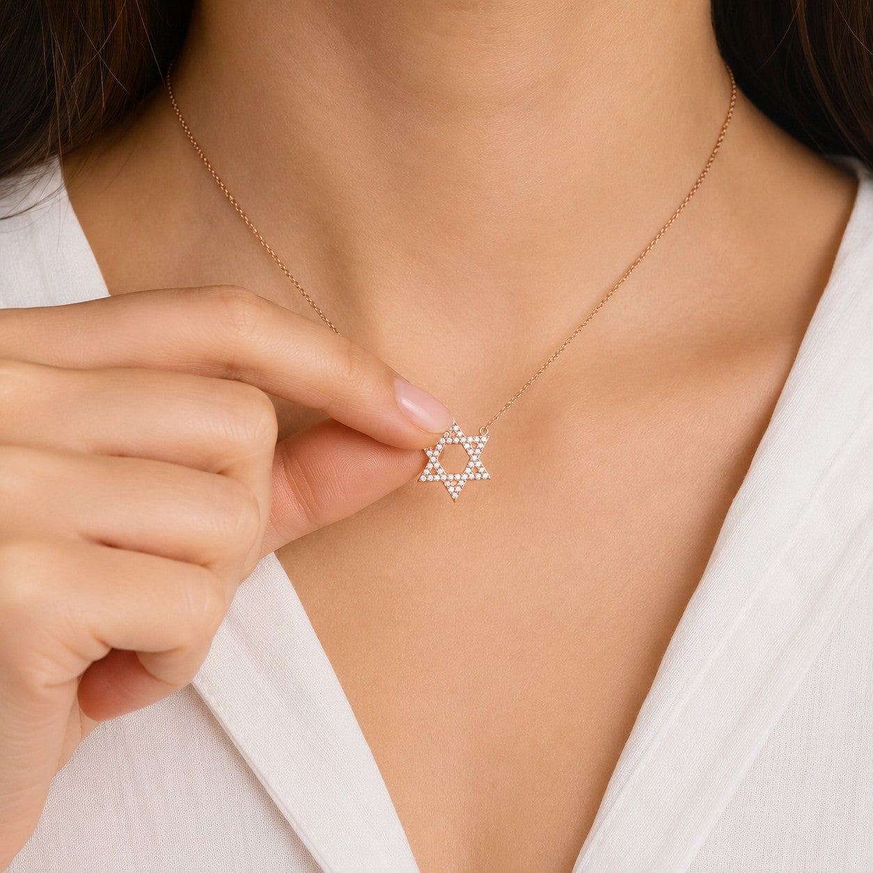 Radiant Star of David Necklace