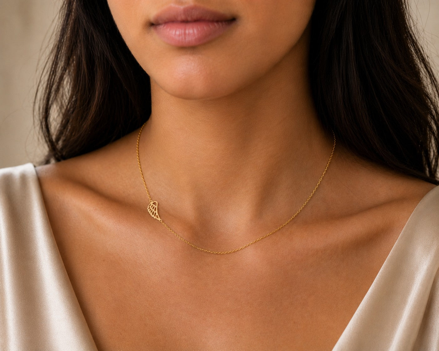 Sideways Angel Wing Necklace