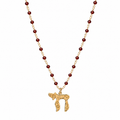 Garnet Faceted Beaded Chai Necklace