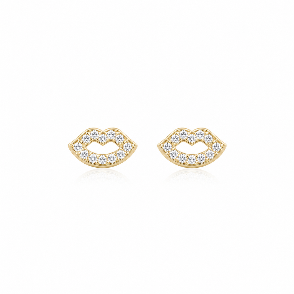 Clear Crystal Lip Stud Earrings