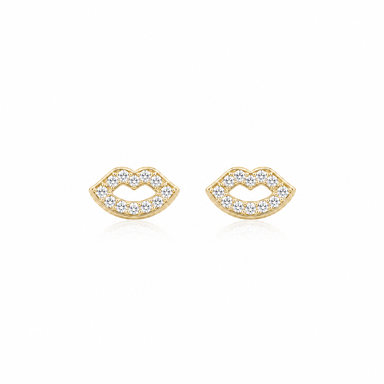 Clear Crystal Lip Stud Earrings