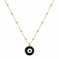 Black Glass Evil Eye Pendant Necklace