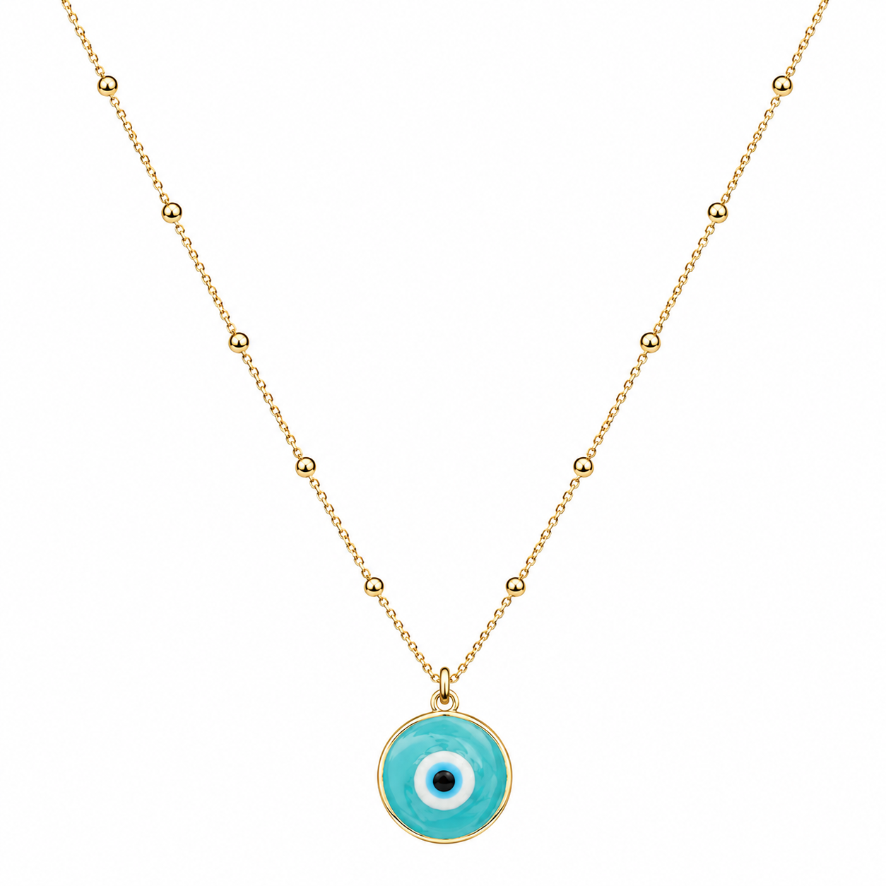 Aqua Blue Glass Evil Eye pendant