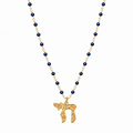 Sapphire Faceted Beaded Chai Necklace