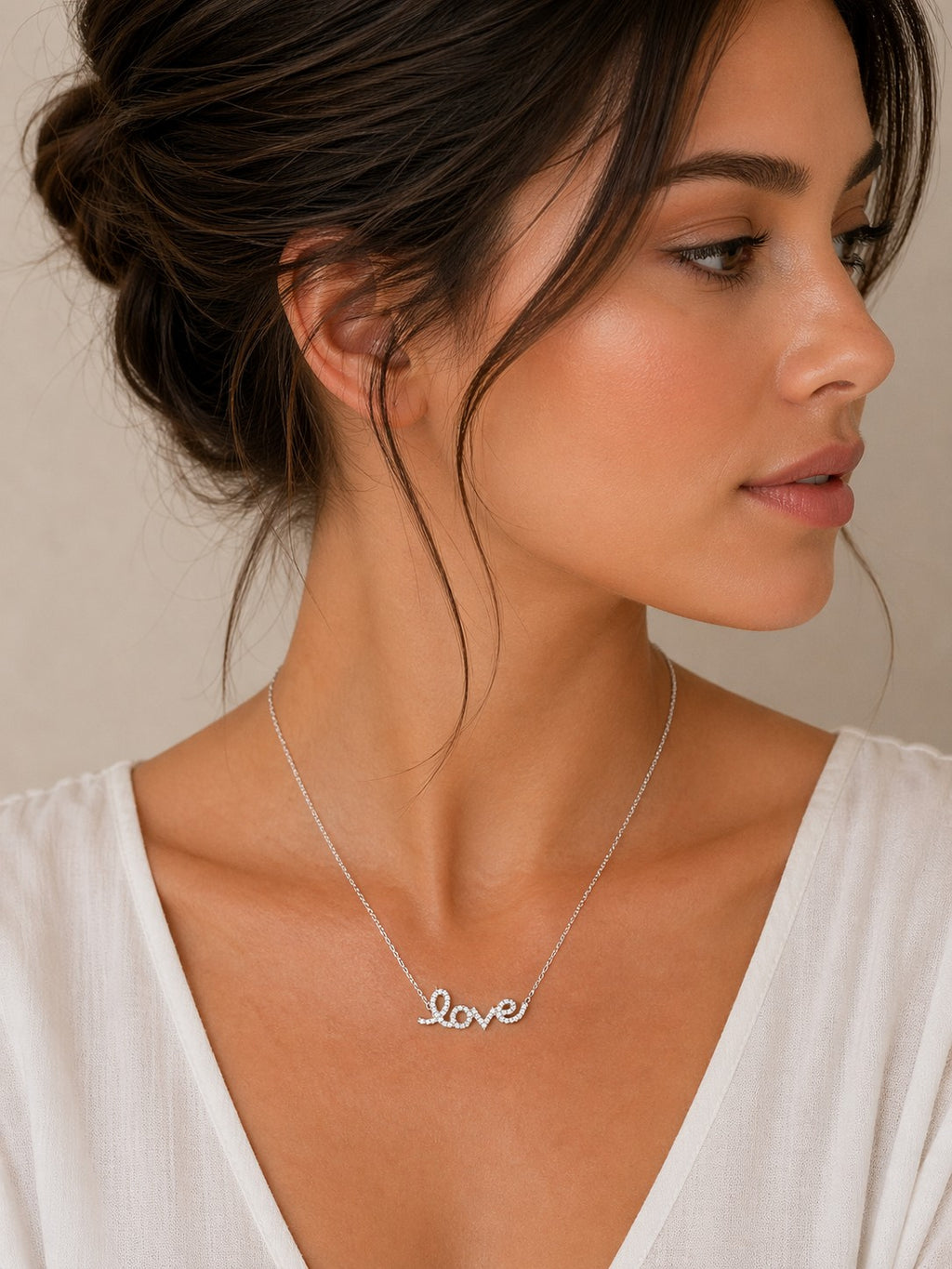 Love Necklace with Sparkle Detail