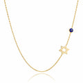 Sideways Star of David & Evil Eye Necklace