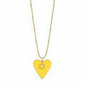 Yellow Heart Magen David Necklace