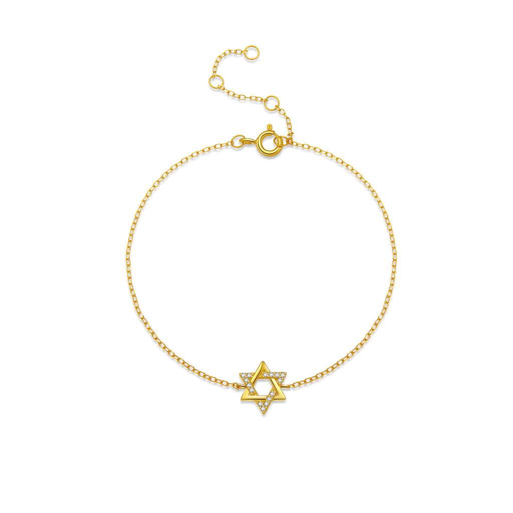 Star of David Bracelet with Crystal Accent