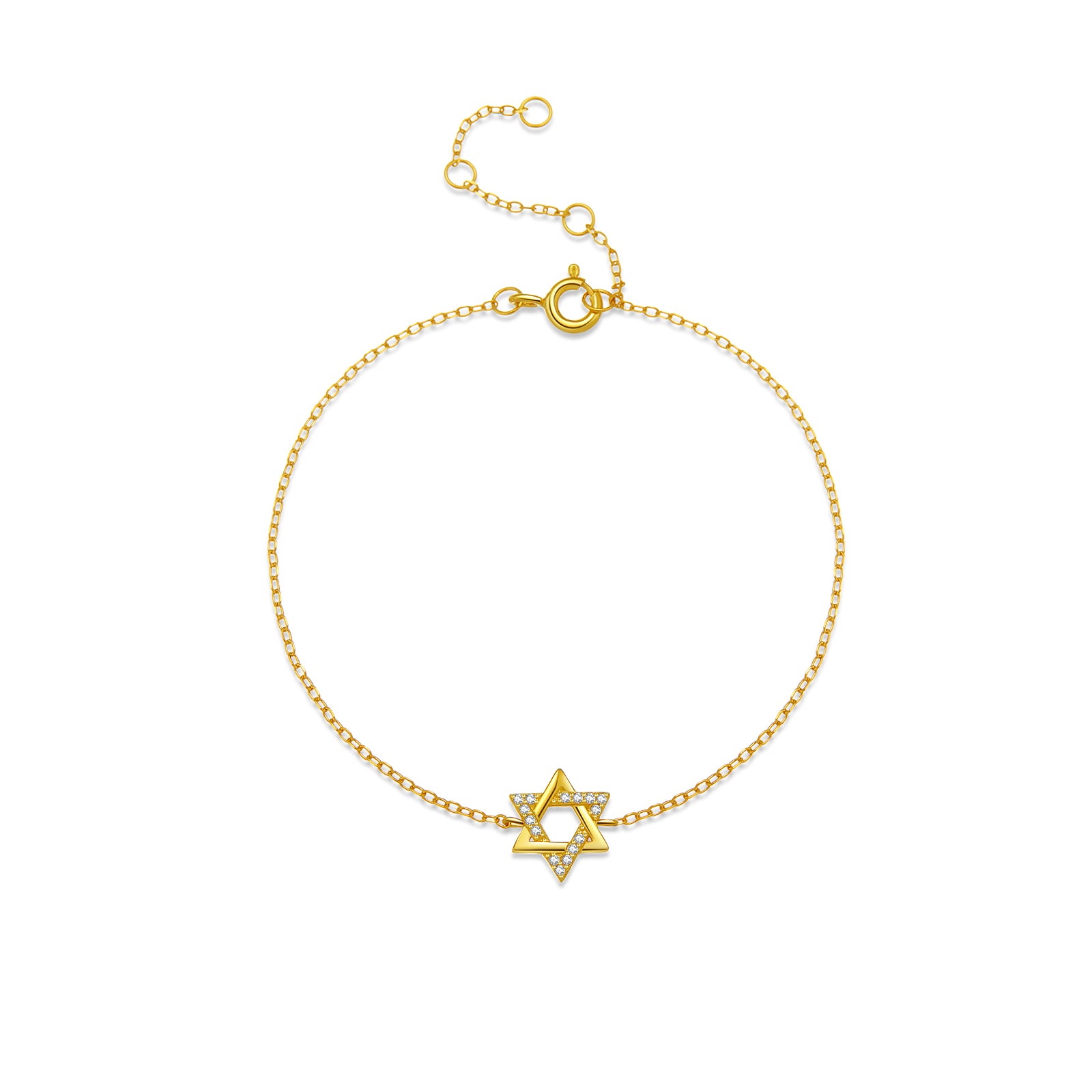 Star of David Bracelet with Crystal Accent