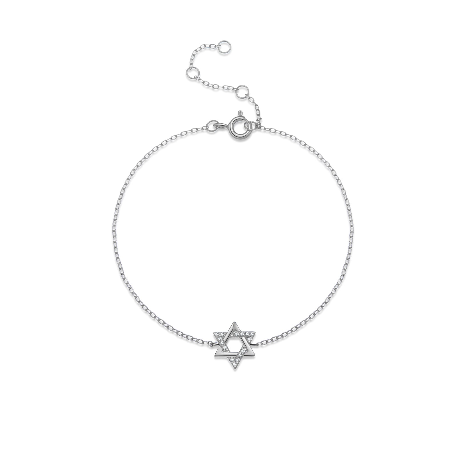 Star of David Bracelet with Crystal Accent