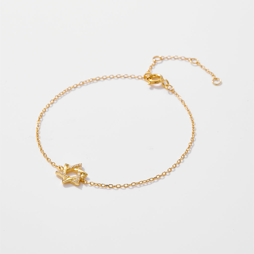 Star of David Bracelet with Crystal Accent