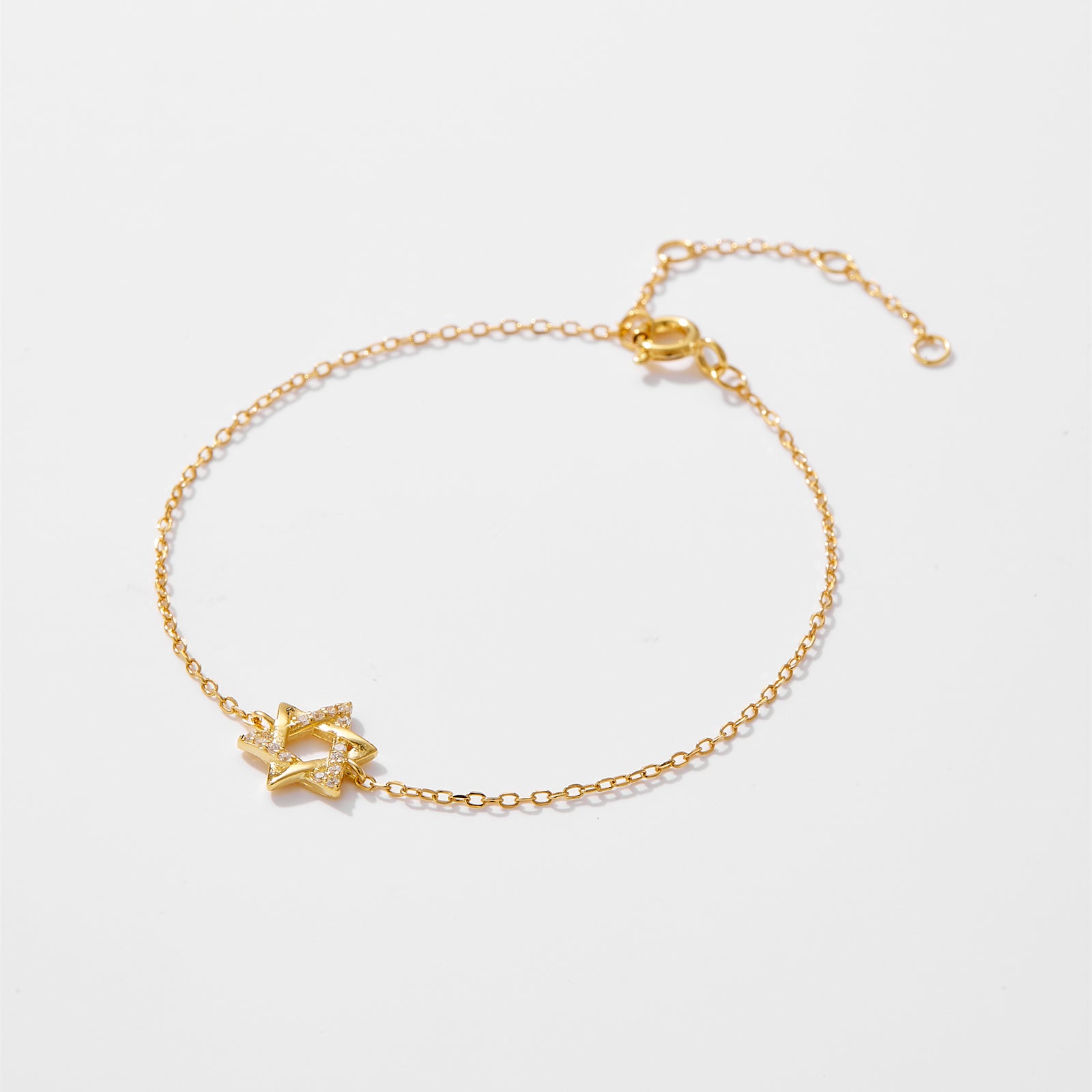Star of David Bracelet with Crystal Accent