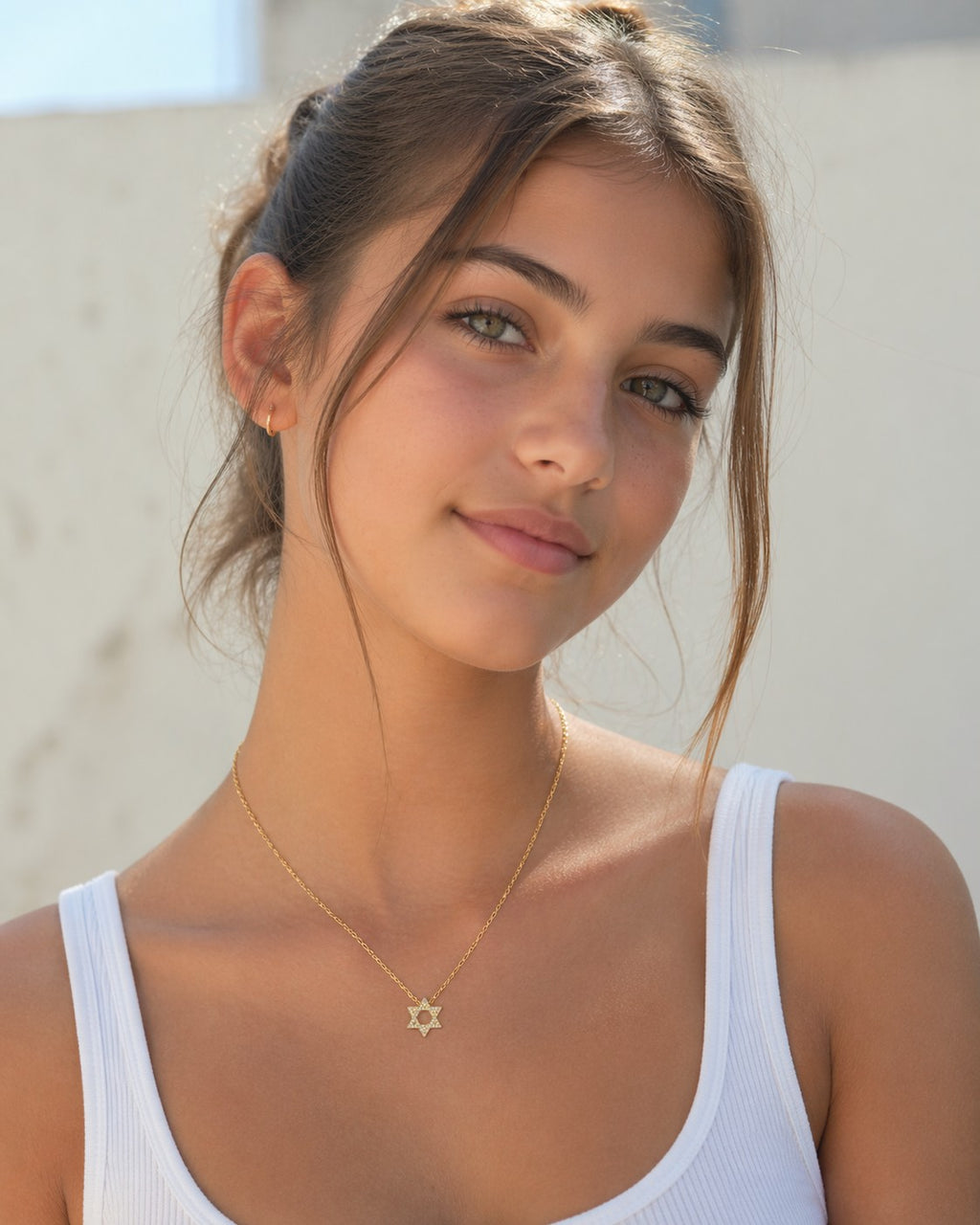 Sparkling Mini Star of David Necklace