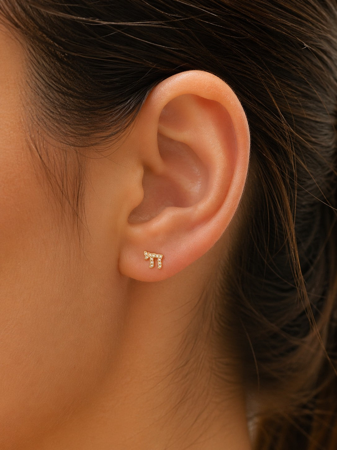 Crystal Chai Stud Earrings