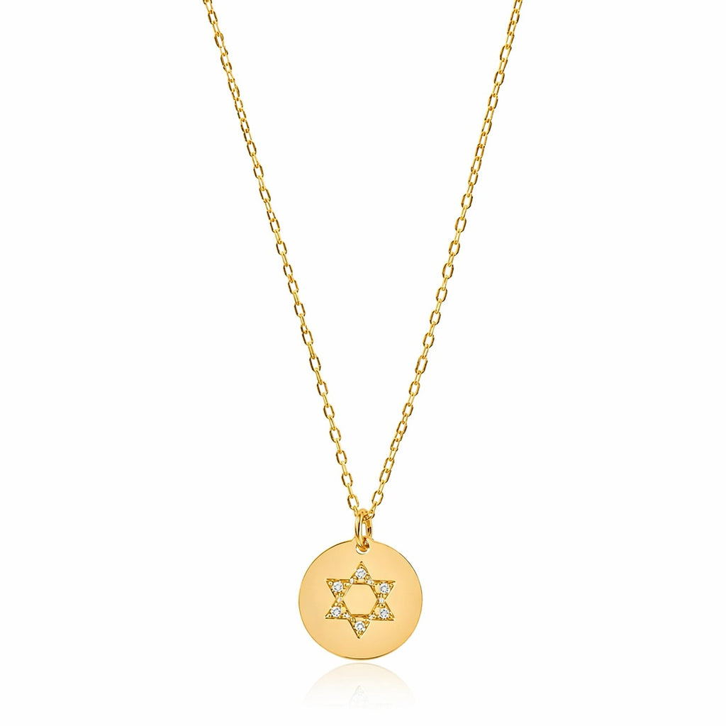 Star of David Disc Necklace