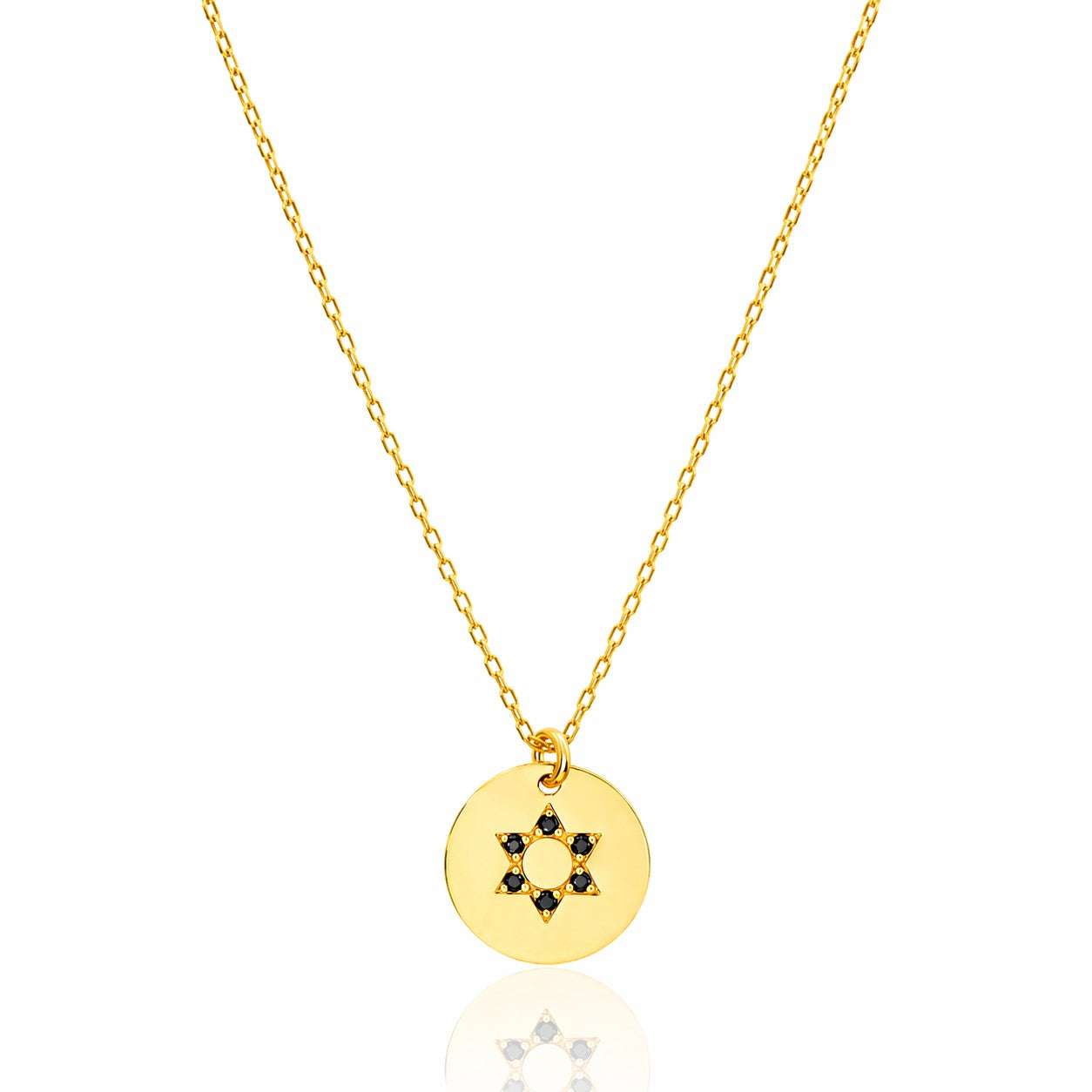 Star of David Disc Necklace