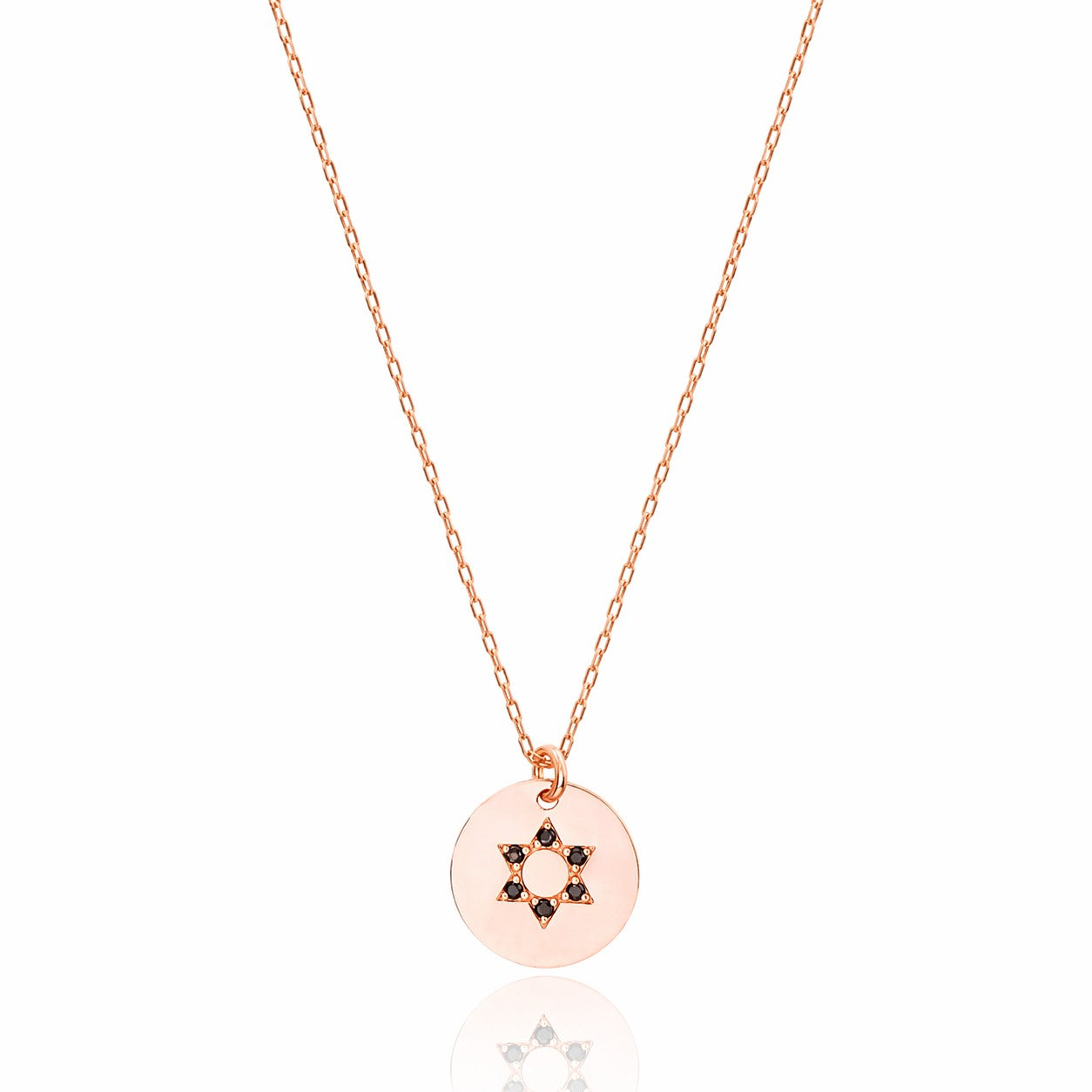 Star of David Disc Necklace