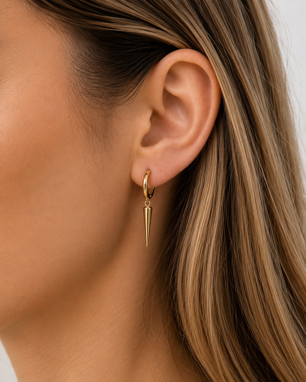 Spike Charm Hoop Earrings