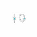 Tiny Turquoise Flower Huggies