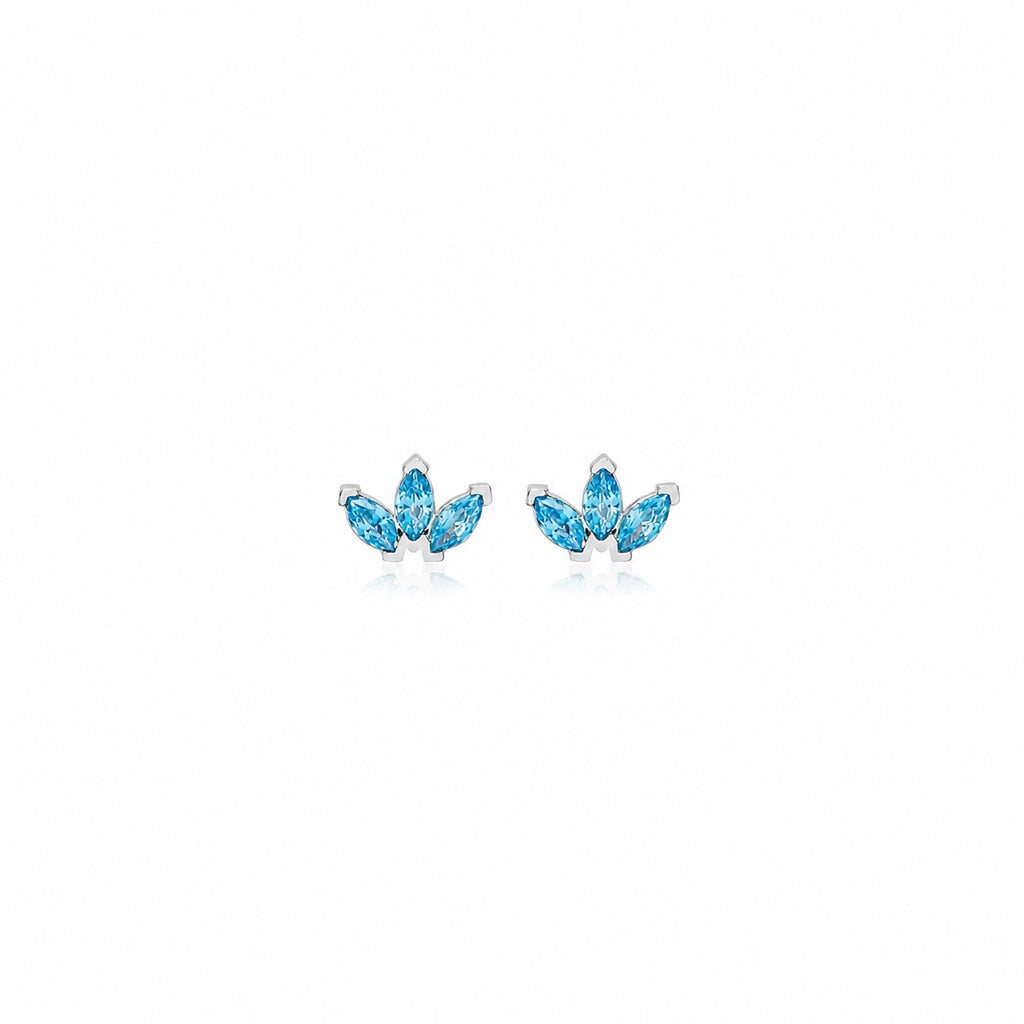 Light Blue Marquise Petal Studs