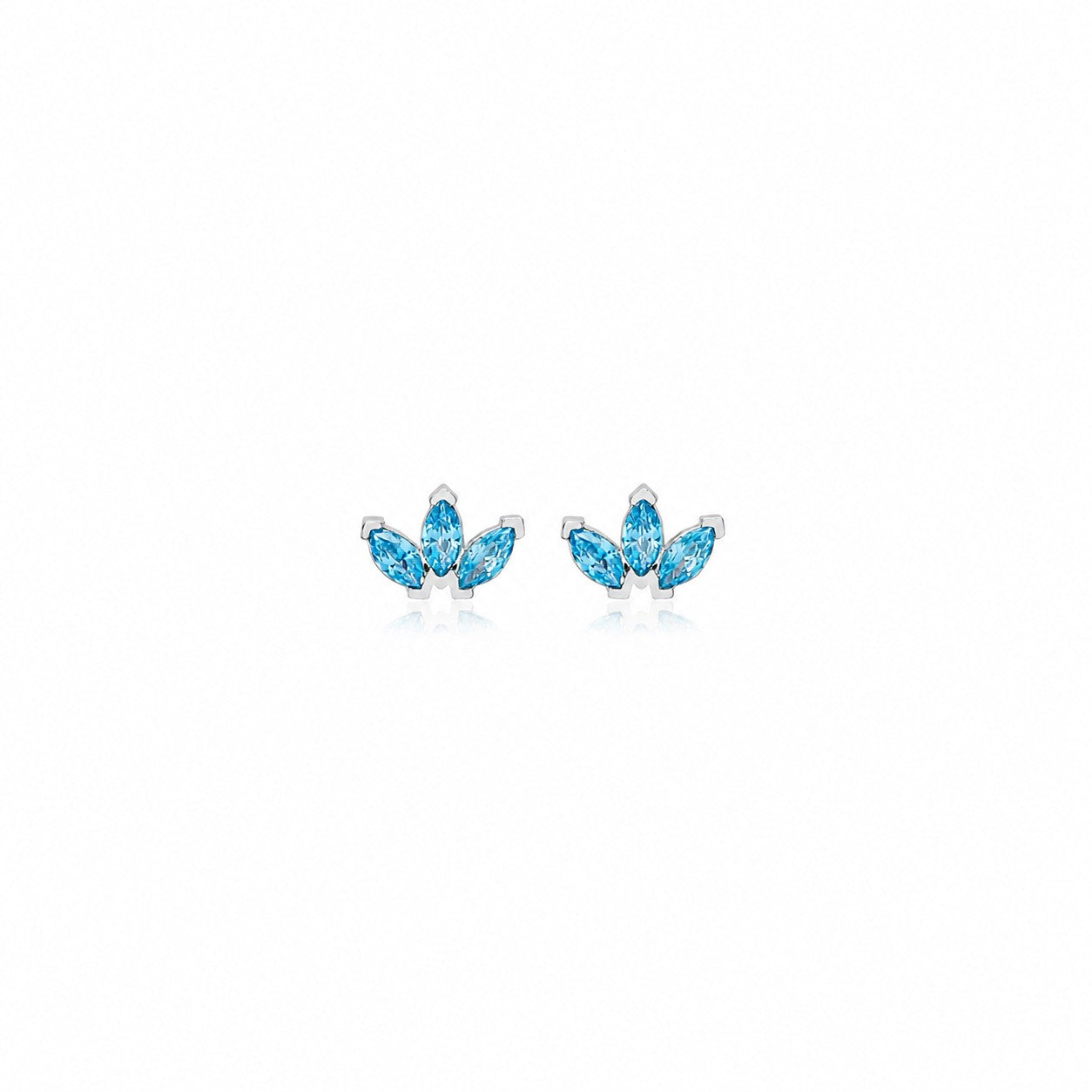 Light Blue Marquise Petal Studs