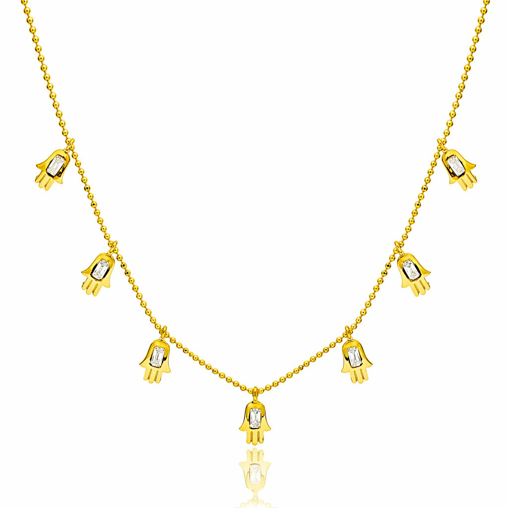 Gold Hamsa Charm Necklace