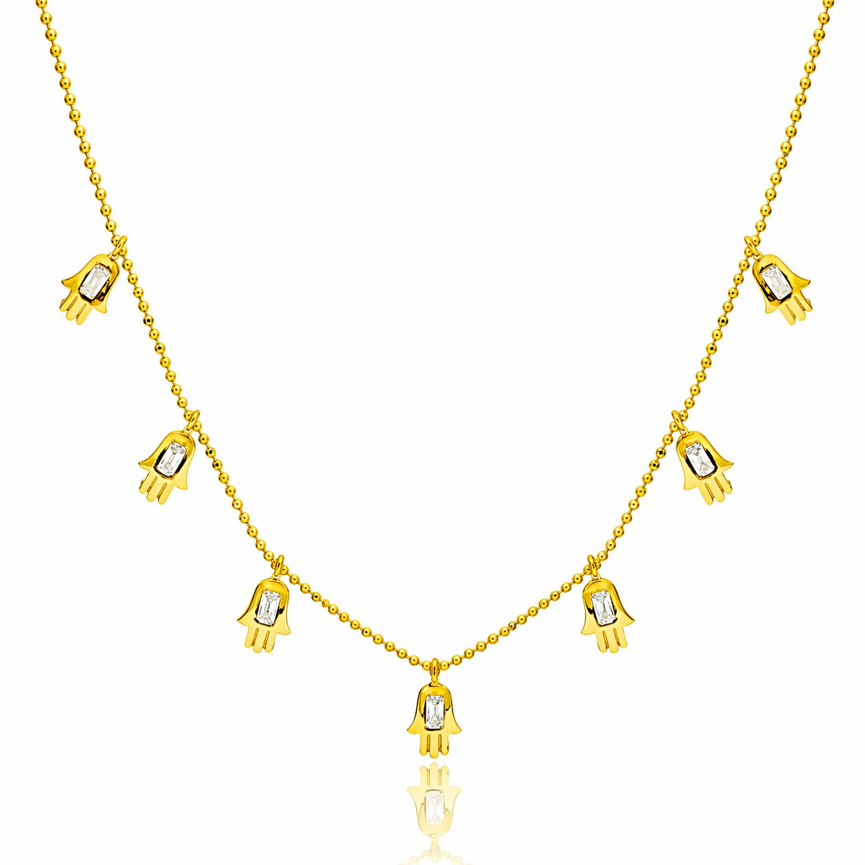 Gold Hamsa Charm Necklace