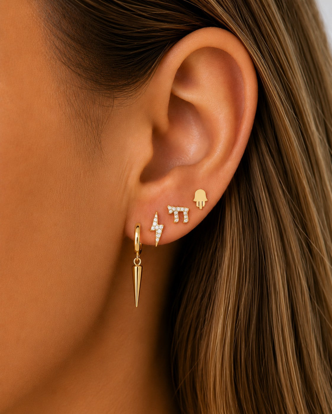 Tiny Hamsa Studs