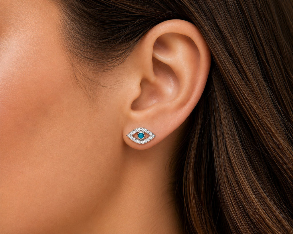 Turquoise Evil Eye Studs