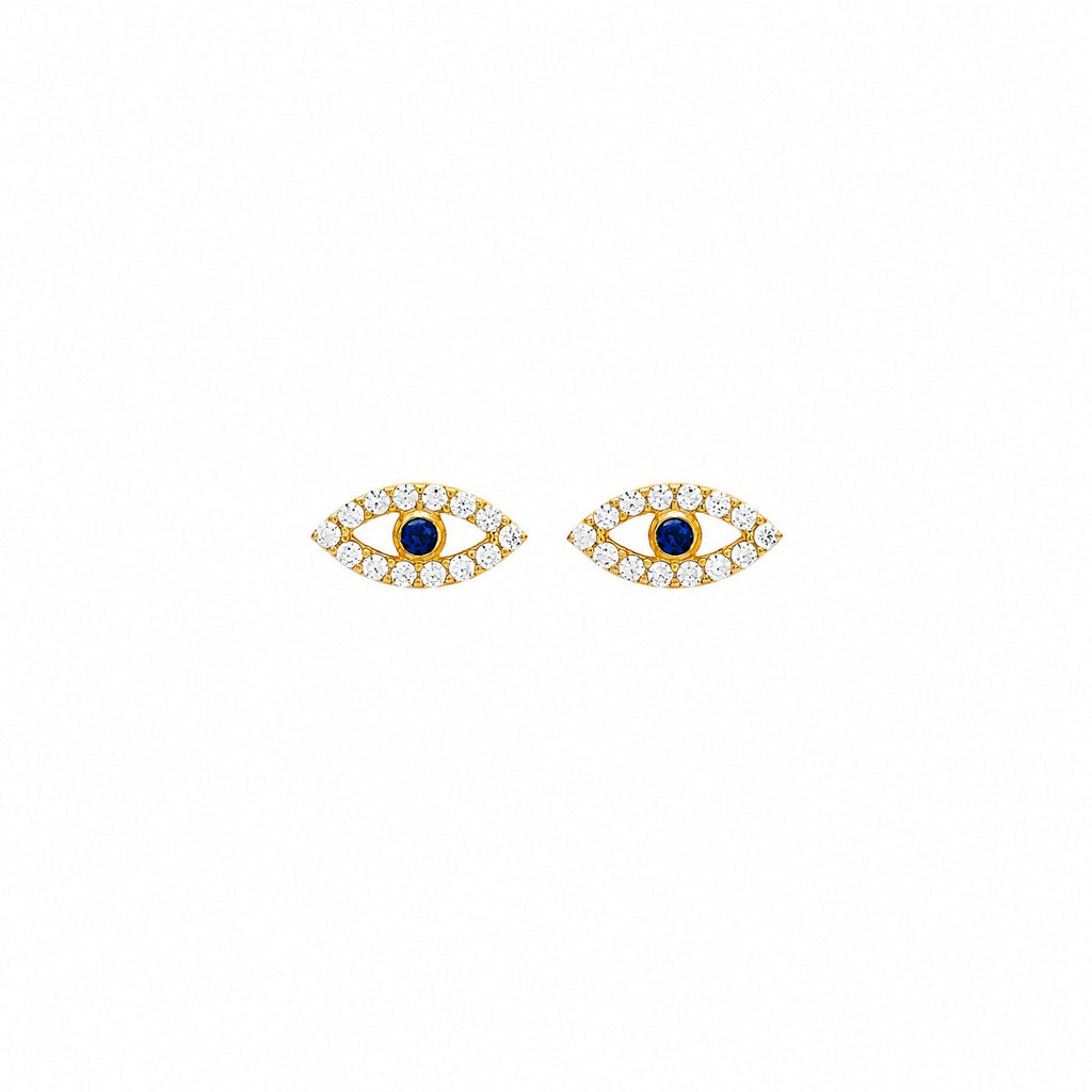 Navy Evil Eye Stud Earrings