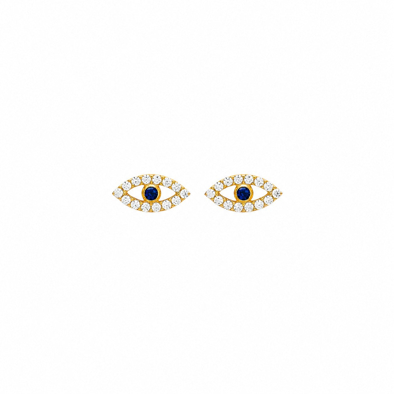 Navy Evil Eye Stud Earrings