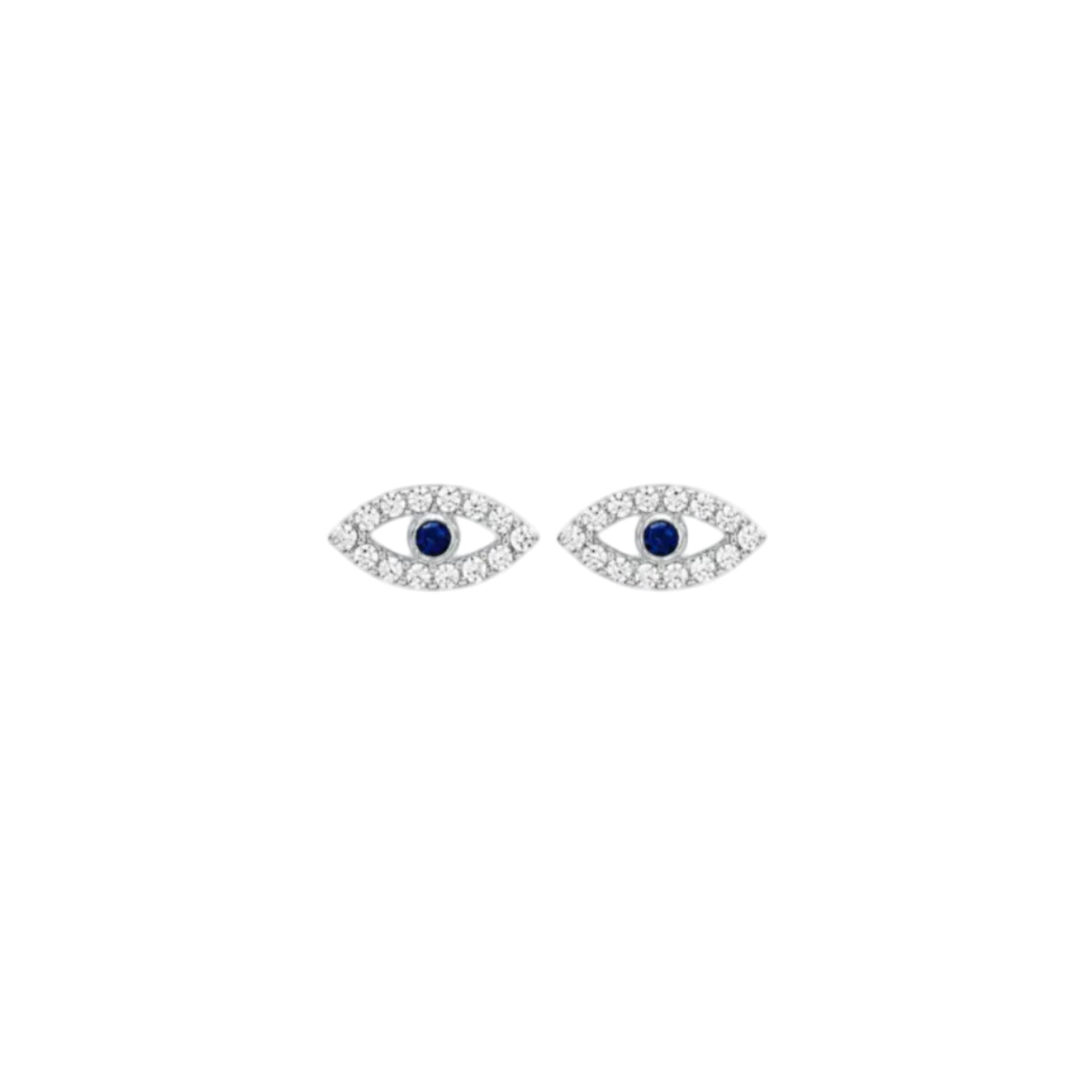 Navy Evil Eye Stud Earrings