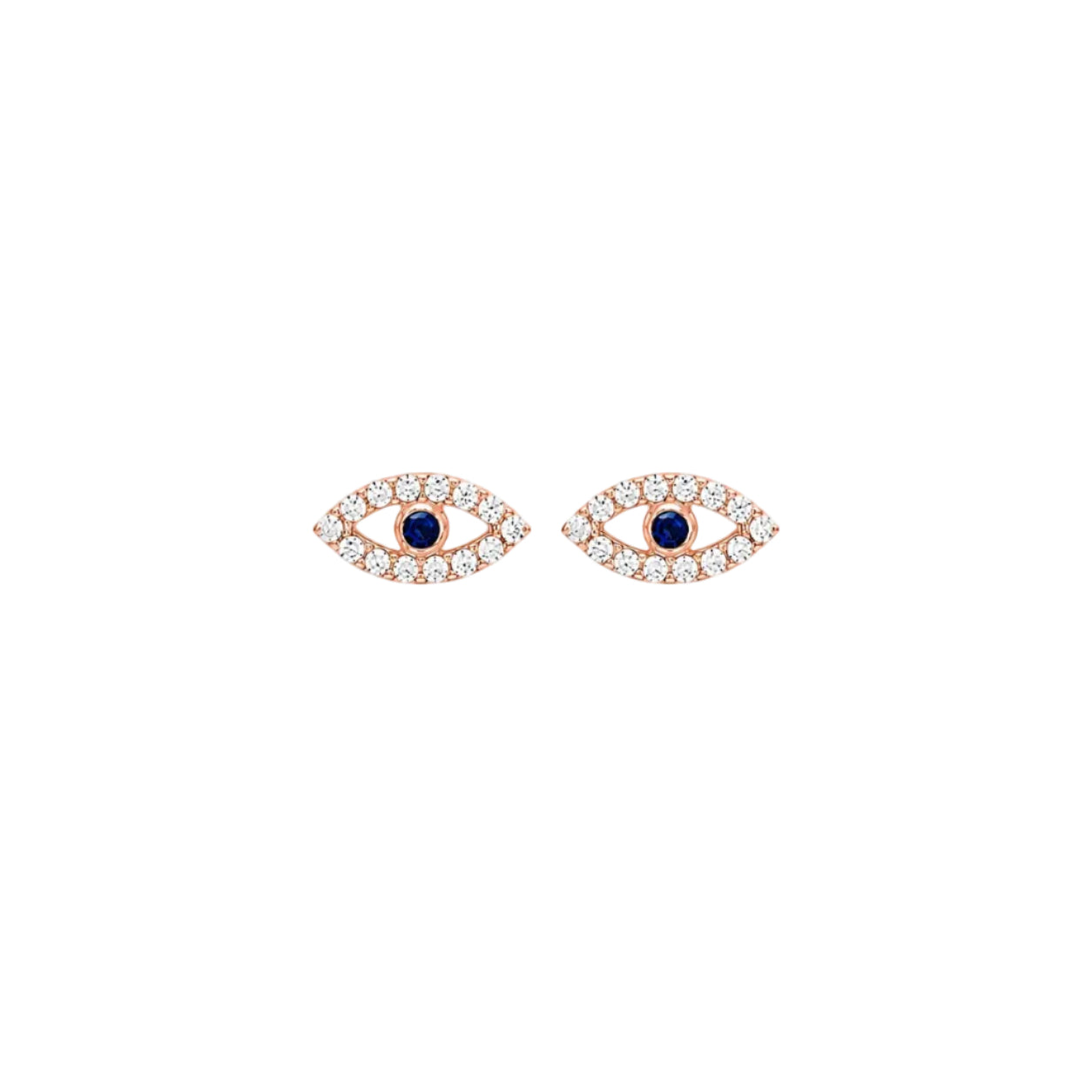 Navy Evil Eye Stud Earrings
