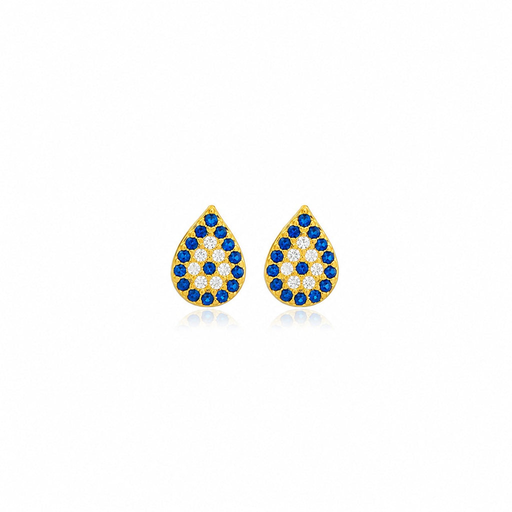 Evil Eye Pear Studs