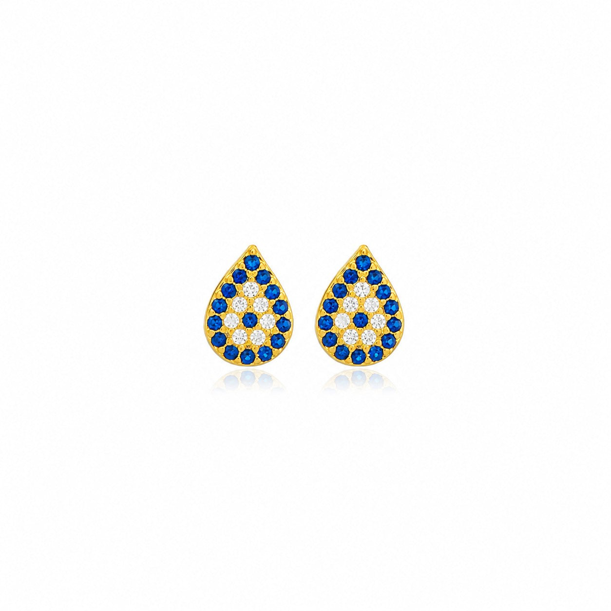 Evil Eye Pear Studs