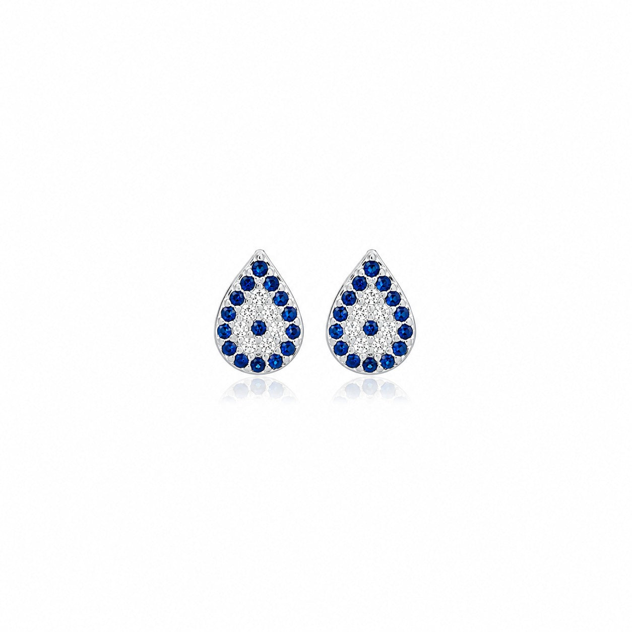 Evil Eye Pear Studs