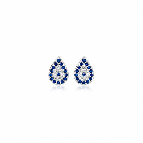 Evil Eye Pear Studs