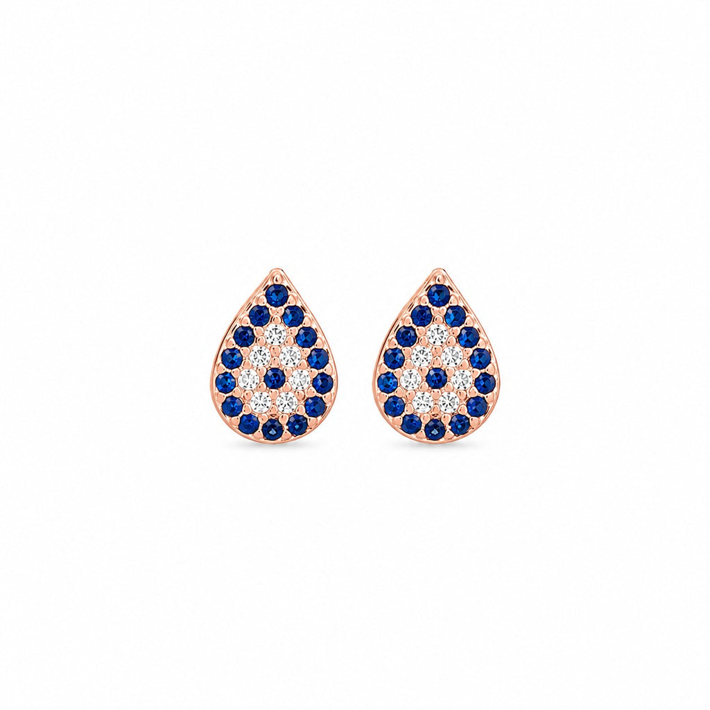 Evil Eye Pear Studs
