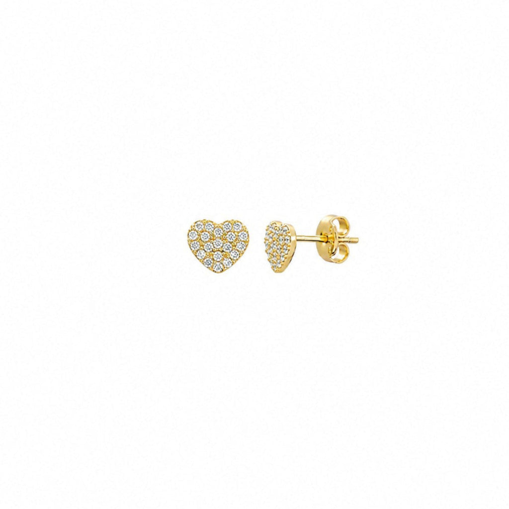 Sparkling Heart Stud Earrings
