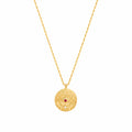 Mystical Ruby Stone Evil Eye Necklace